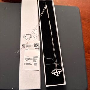 Balausa Jewelry 925 Sterling Silver Necklace with Crystals